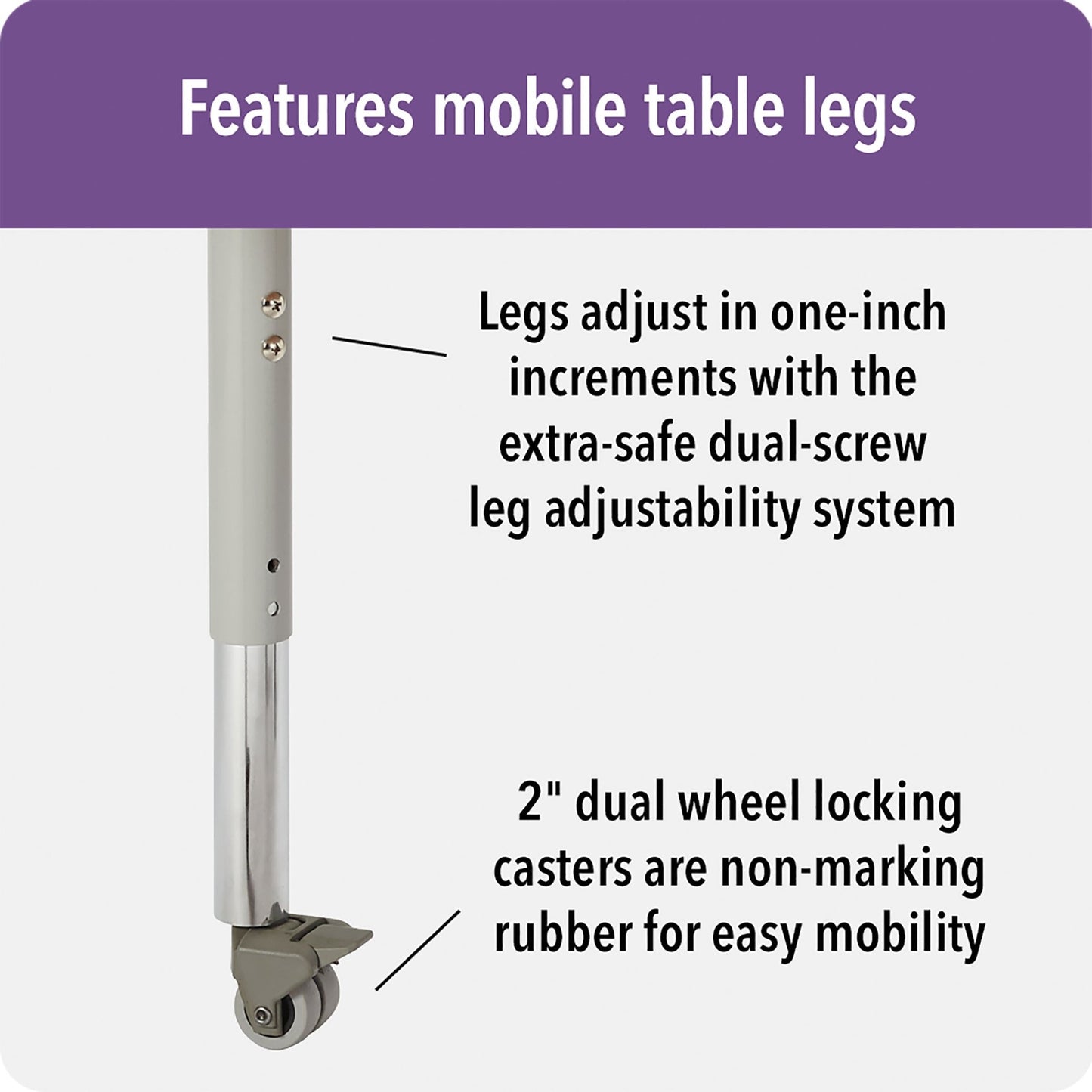 Jonti-Craft Rectangle Activity Table with Heavy Duty Laminate Top (30" x 72") Mobile Height Adjustable Legs (20" - 31") - SchoolOutlet