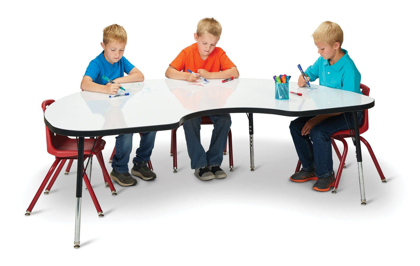 Jonti-Craft Kidney Elementary Activity Table with Heavy Duty Laminate Top - Height Adjustable Legs - SchoolOutlet