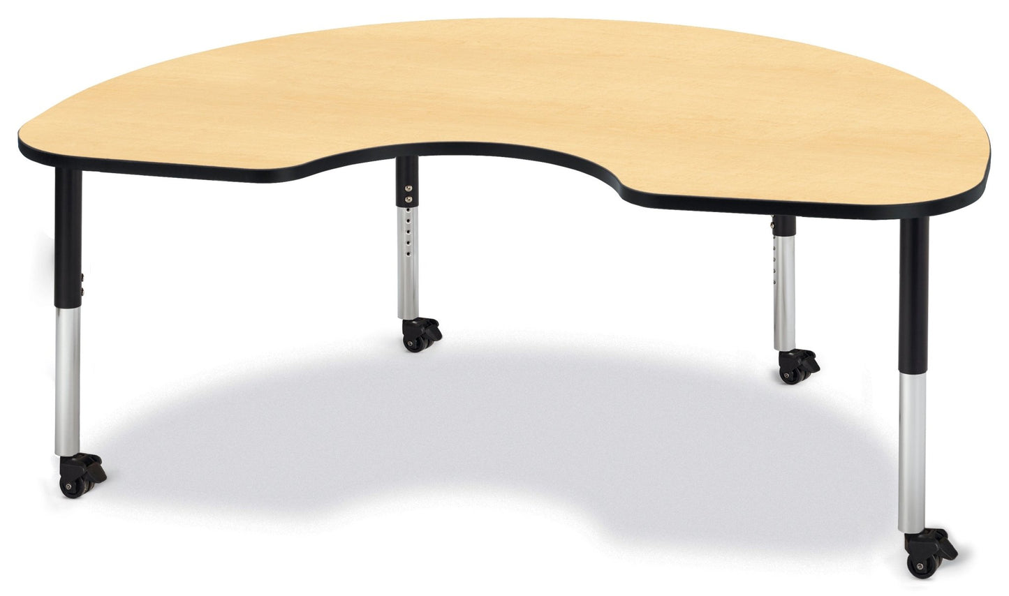 Jonti-Craft Kidney Activity Table with Heavy Duty Laminate Top - Mobile Height Adjustable Legs - SchoolOutlet