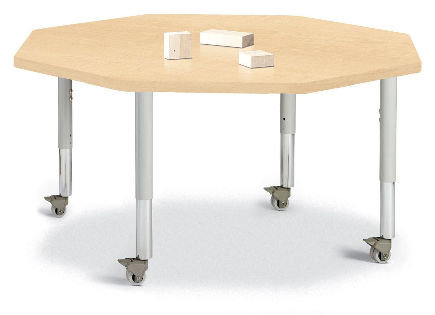 Jonti-Craft Octagon Activity Table with Heavy Duty Laminate Top - Mobile Height Adjustable Legs - SchoolOutlet