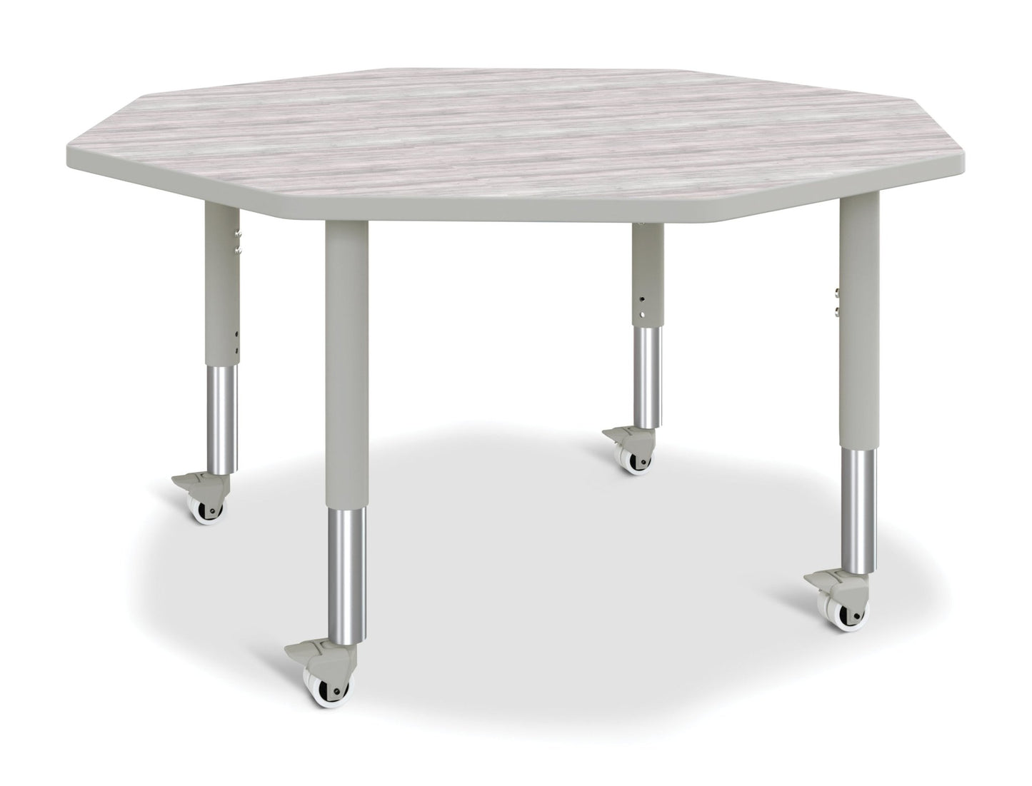 Jonti-Craft Octagon Activity Table with Heavy Duty Laminate Top - Mobile Height Adjustable Legs - SchoolOutlet