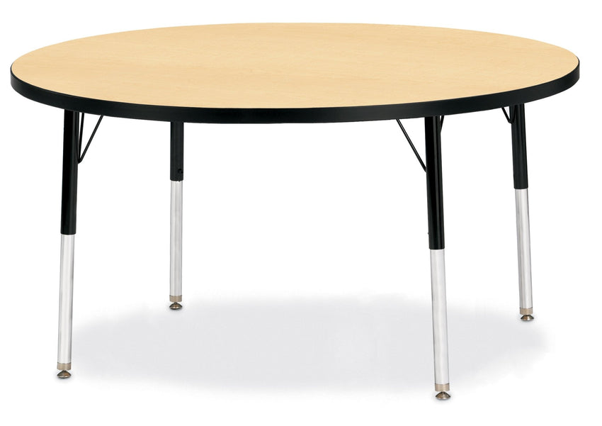 Jonti-Craft Round Activity Table with Heavy Duty Laminate Top 48" Diameter - Height Adjustable Legs - 4th Grade to Adult - SchoolOutlet