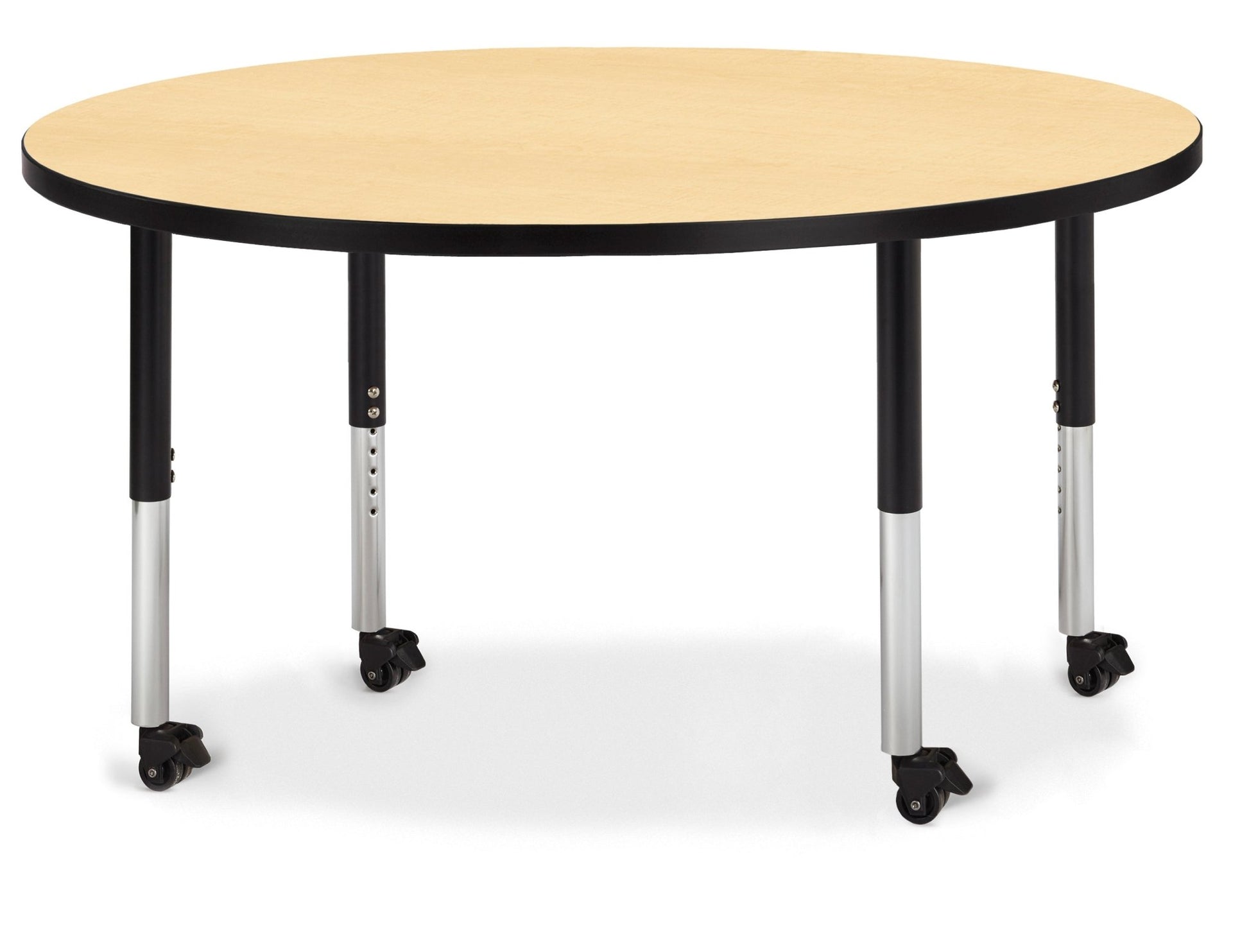 Jonti-Craft Round Activity Table with Heavy Duty Laminate Top 48" Diameter - Mobile Height Adjustable Legs (20" - 31") - SchoolOutlet