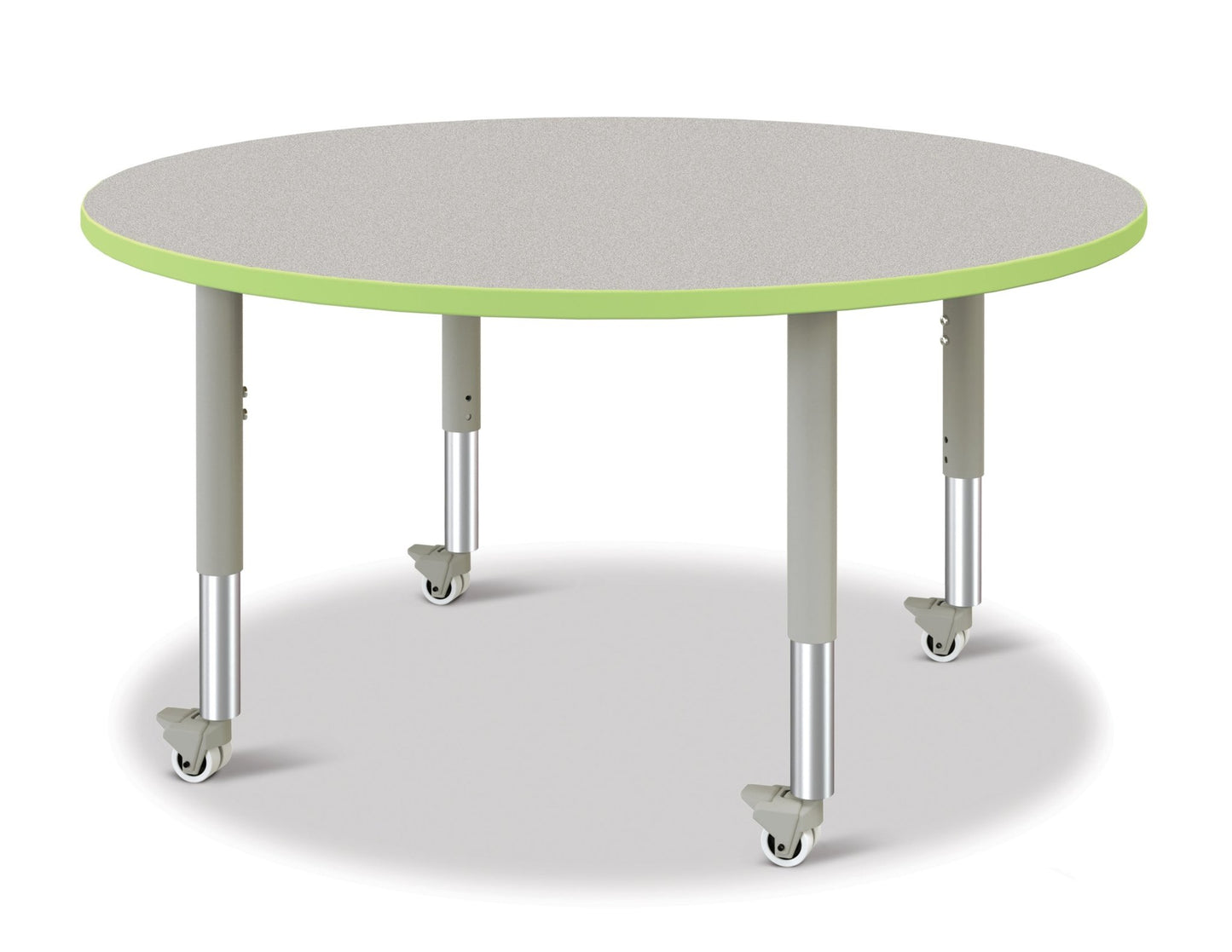 Jonti-Craft Round Activity Table with Heavy Duty Laminate Top 48" Diameter - Mobile Height Adjustable Legs (20" - 31") - SchoolOutlet