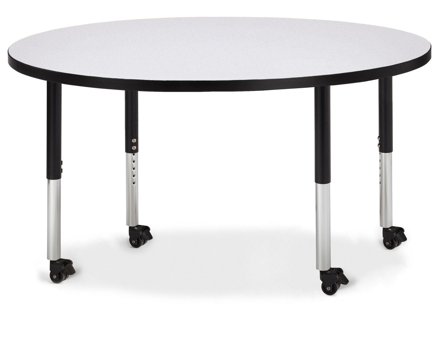 Jonti-Craft Round Activity Table with Heavy Duty Laminate Top 48" Diameter - Mobile Height Adjustable Legs (20" - 31") - SchoolOutlet