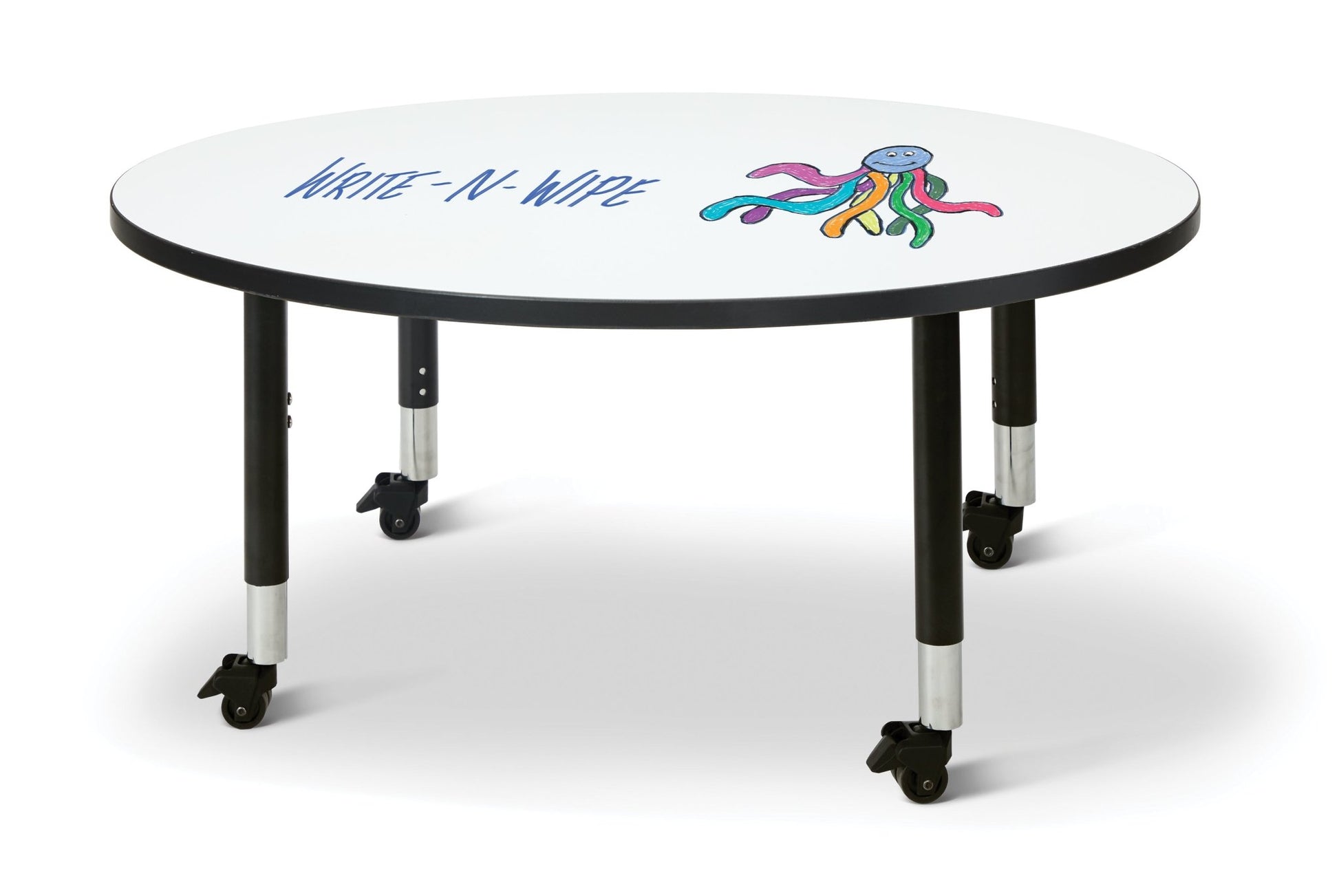Jonti-Craft Round Activity Table with Heavy Duty Laminate Top 48" Diameter - Mobile Height Adjustable Legs (20" - 31") - SchoolOutlet