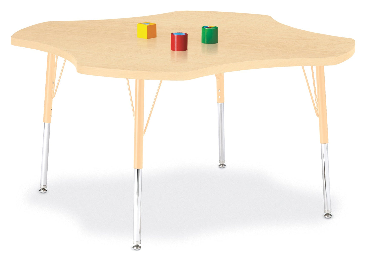 Jonti-Craft Four-Leaf Activity Table with Heavy Duty Laminate Top and Height Adjustable Legs - 4th Grade to Adult - SchoolOutlet