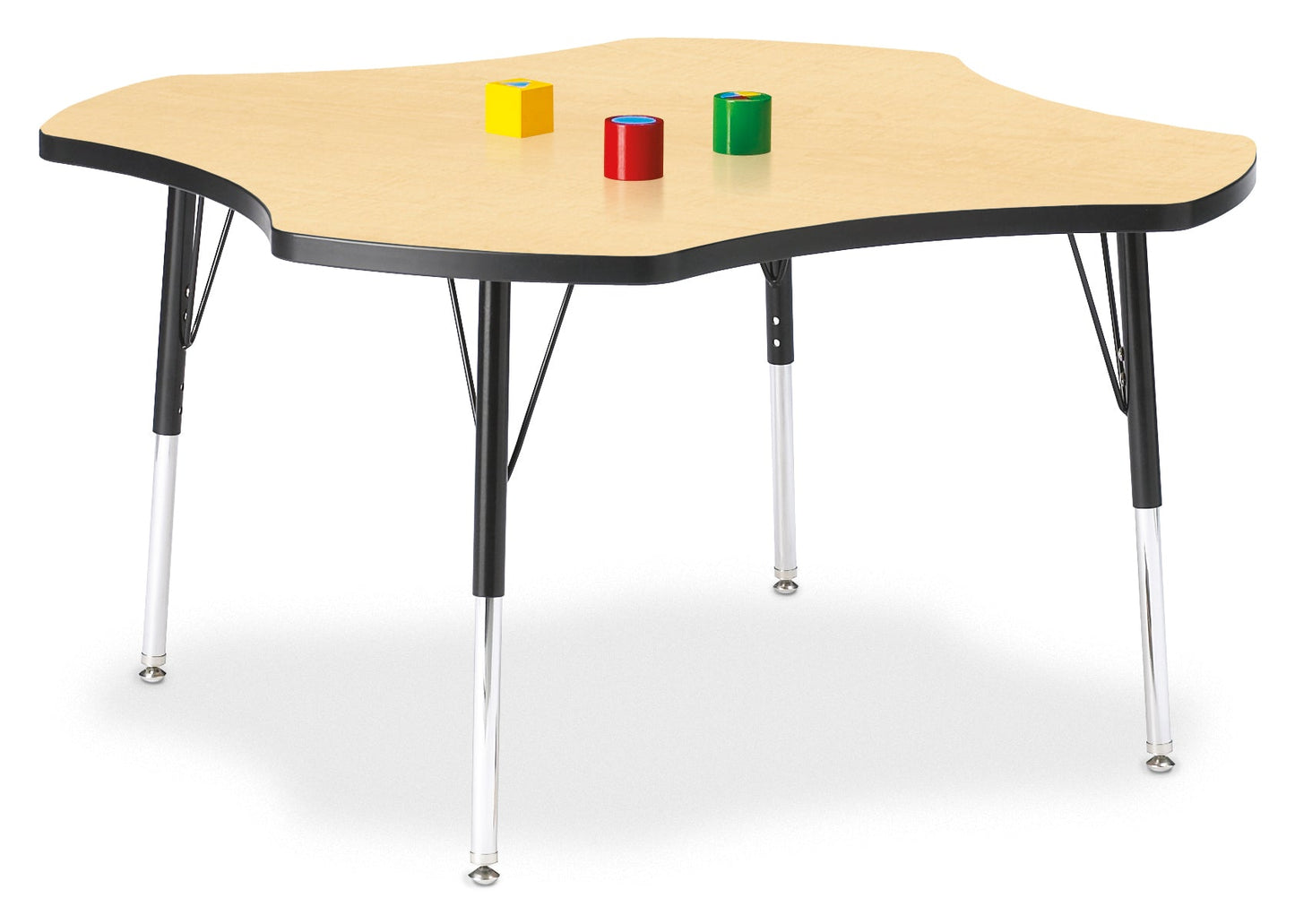 Jonti-Craft Four-Leaf Elementary Activity Table with Heavy Duty Laminate Top - Height Adjustable Legs - SchoolOutlet