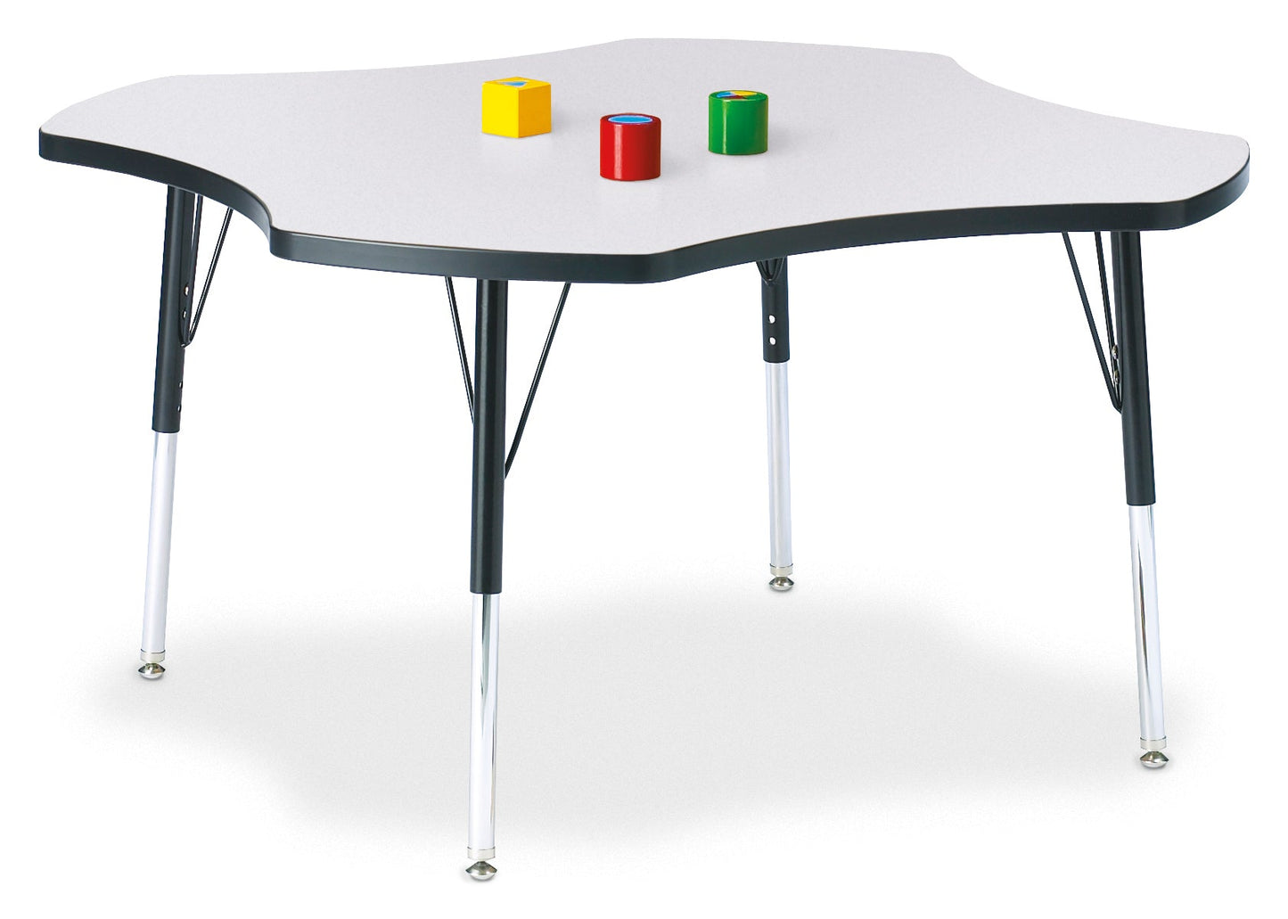 Jonti-Craft Four-Leaf Elementary Activity Table with Heavy Duty Laminate Top - Height Adjustable Legs - SchoolOutlet