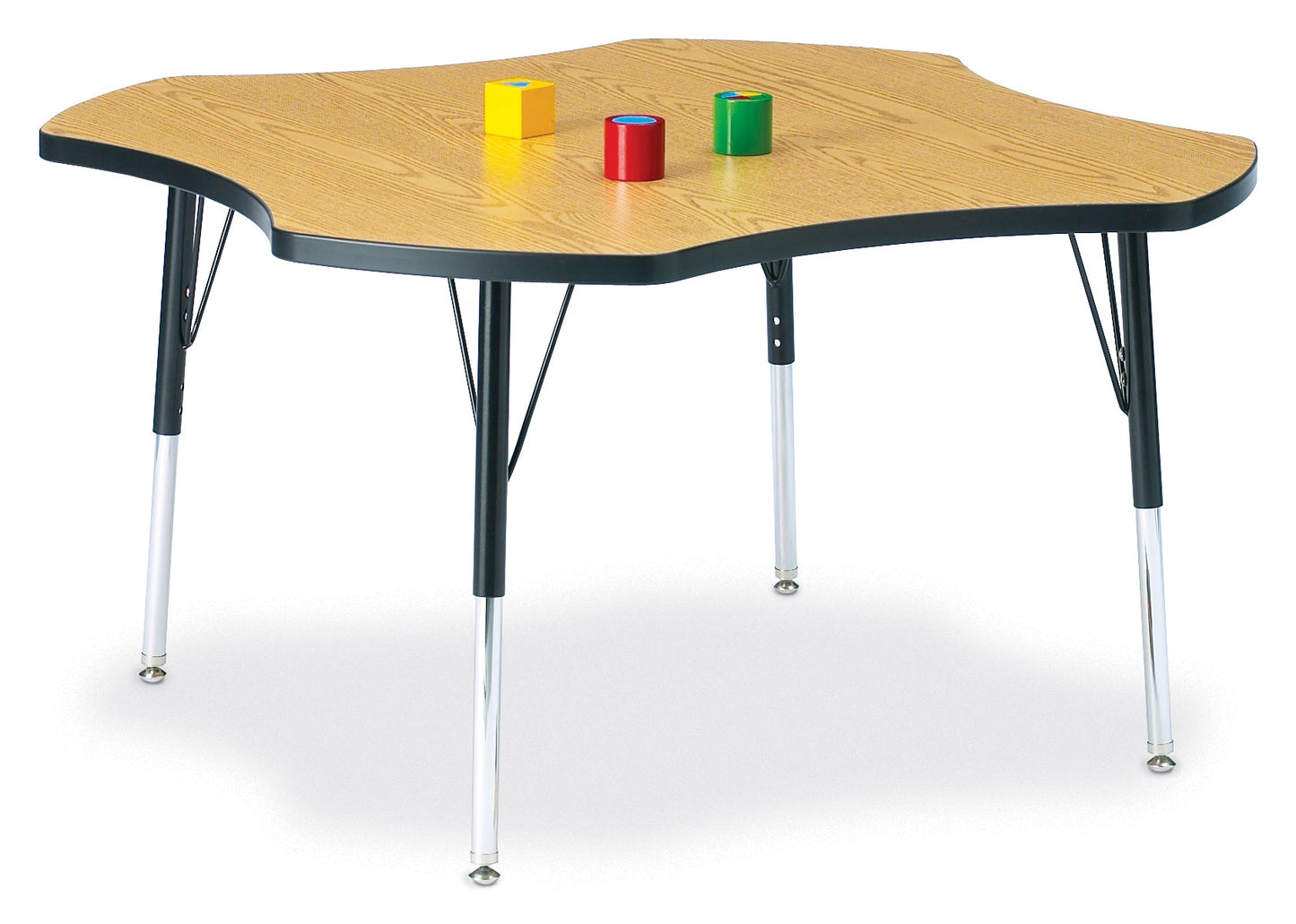 Jonti-Craft Four-Leaf Elementary Activity Table with Heavy Duty Laminate Top - Height Adjustable Legs - SchoolOutlet