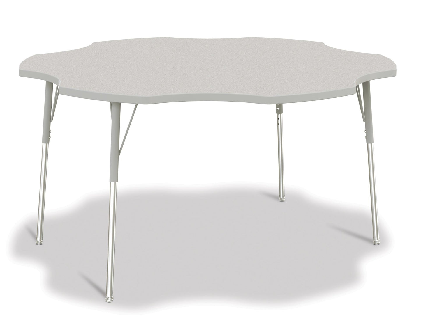 Jonti-Craft Six-Leaf Activity Table with Heavy Duty Laminate Top and Height Adjustable Legs - 4th Grade to Adult - SchoolOutlet