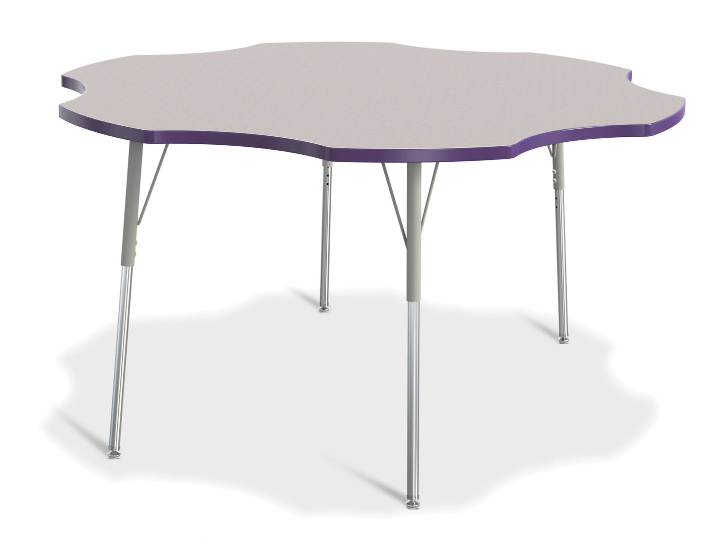Jonti-Craft Six-Leaf Activity Table with Heavy Duty Laminate Top and Height Adjustable Legs - 4th Grade to Adult - SchoolOutlet