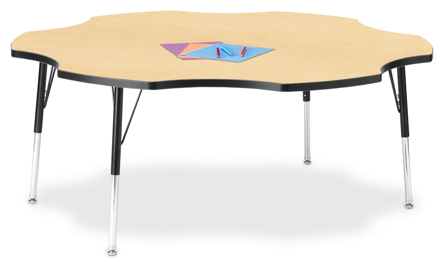 Jonti-Craft Six-Leaf Activity Table with Heavy Duty Laminate Top and Height Adjustable Legs - 4th Grade to Adult - SchoolOutlet