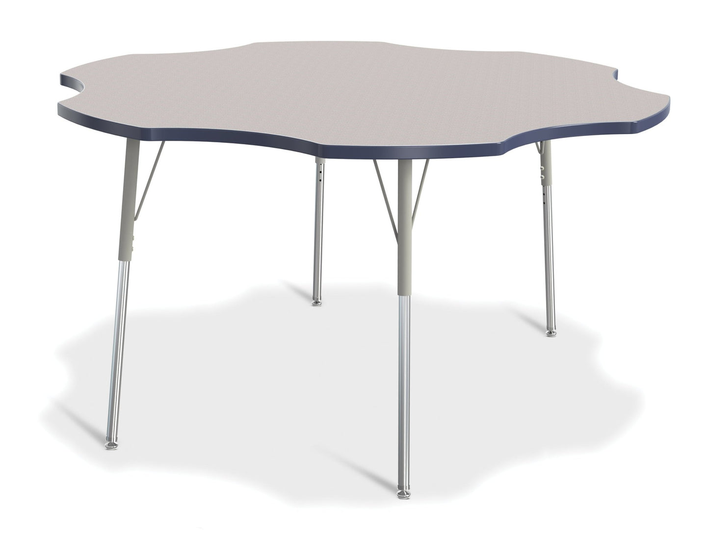 Jonti-Craft Six-Leaf Activity Table with Heavy Duty Laminate Top and Height Adjustable Legs - 4th Grade to Adult - SchoolOutlet