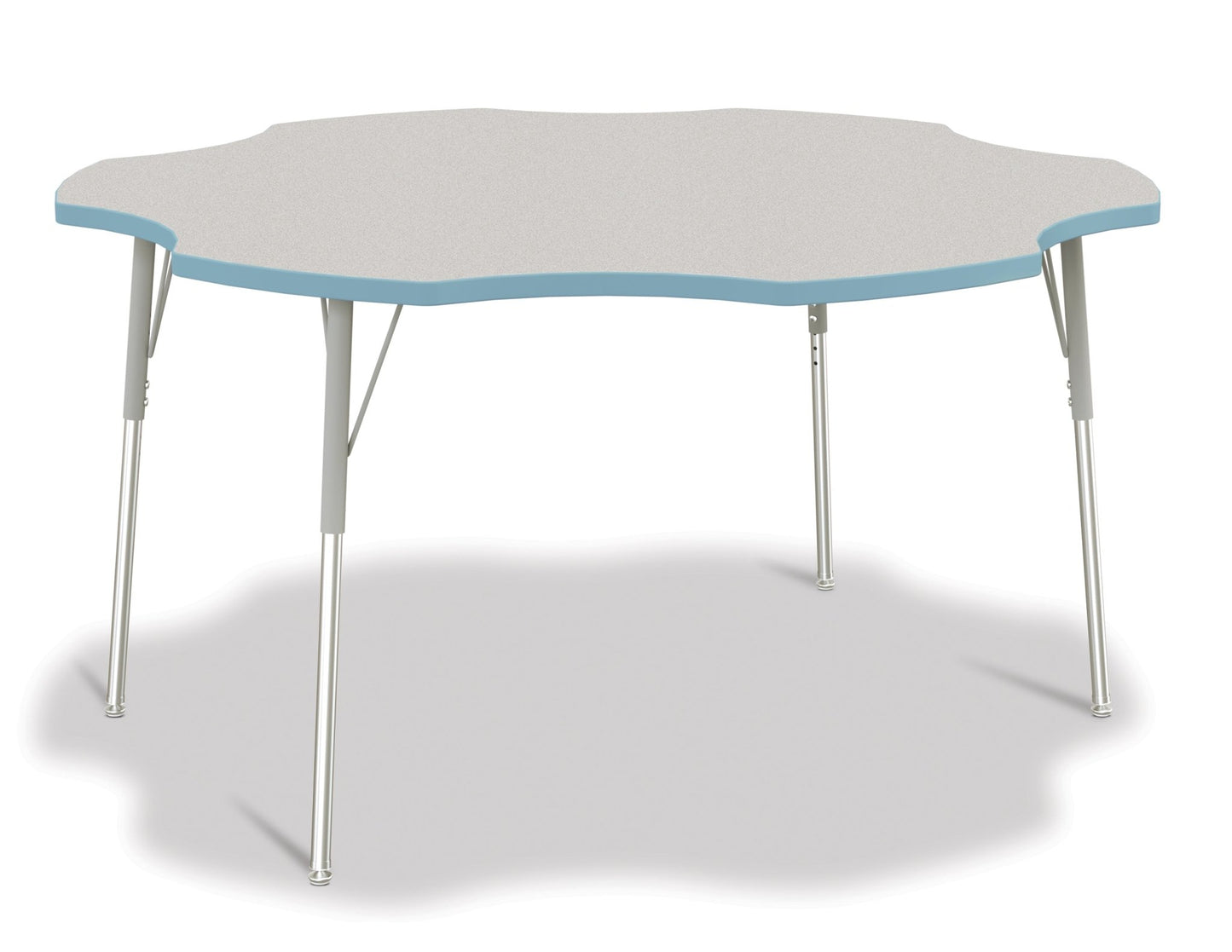 Jonti-Craft Six-Leaf Activity Table with Heavy Duty Laminate Top and Height Adjustable Legs - 4th Grade to Adult - SchoolOutlet