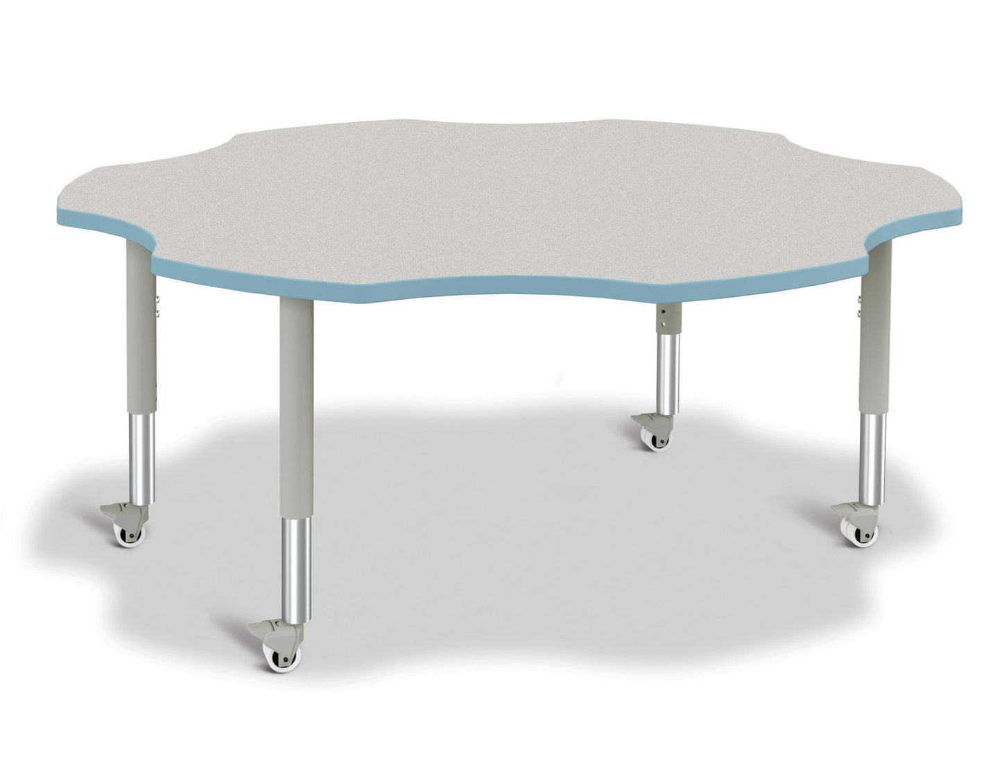 Jonti-Craft Six-Leaf Activity Table with Heavy Duty Laminate Top - Mobile Height Adjustable Legs - SchoolOutlet