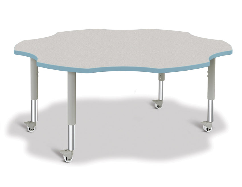 Jonti-Craft Six-Leaf Activity Table with Heavy Duty Laminate Top - Mobile Height Adjustable Legs - SchoolOutlet