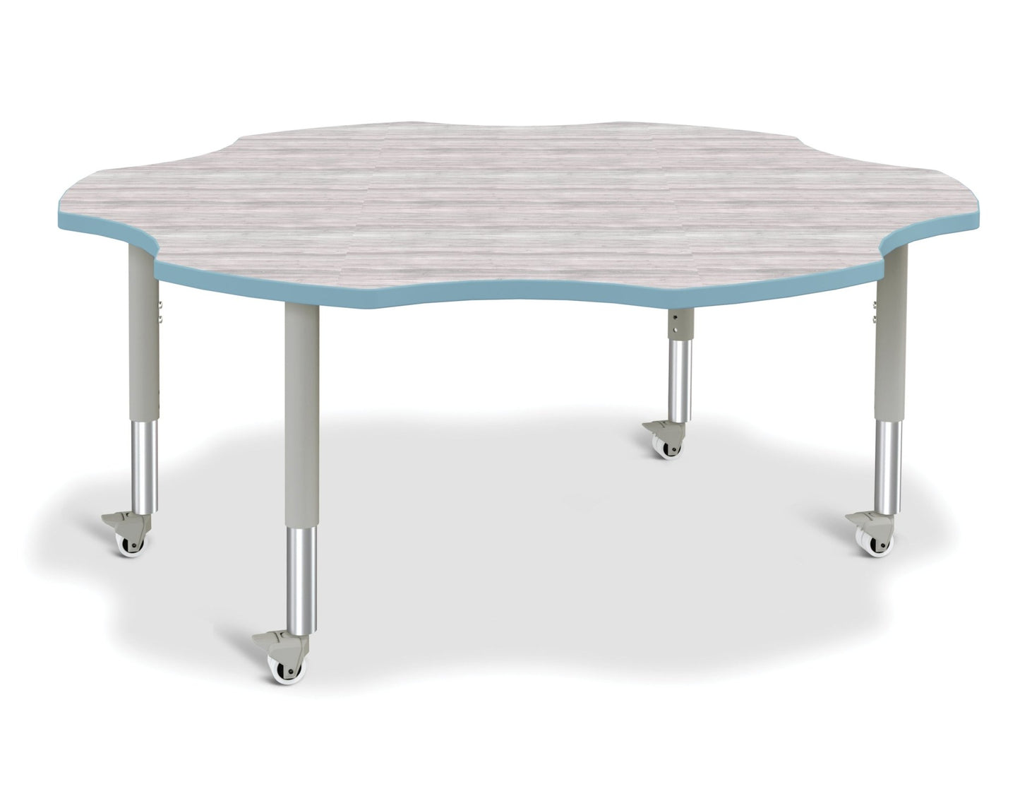 Jonti-Craft Six-Leaf Activity Table with Heavy Duty Laminate Top - Mobile Height Adjustable Legs - SchoolOutlet
