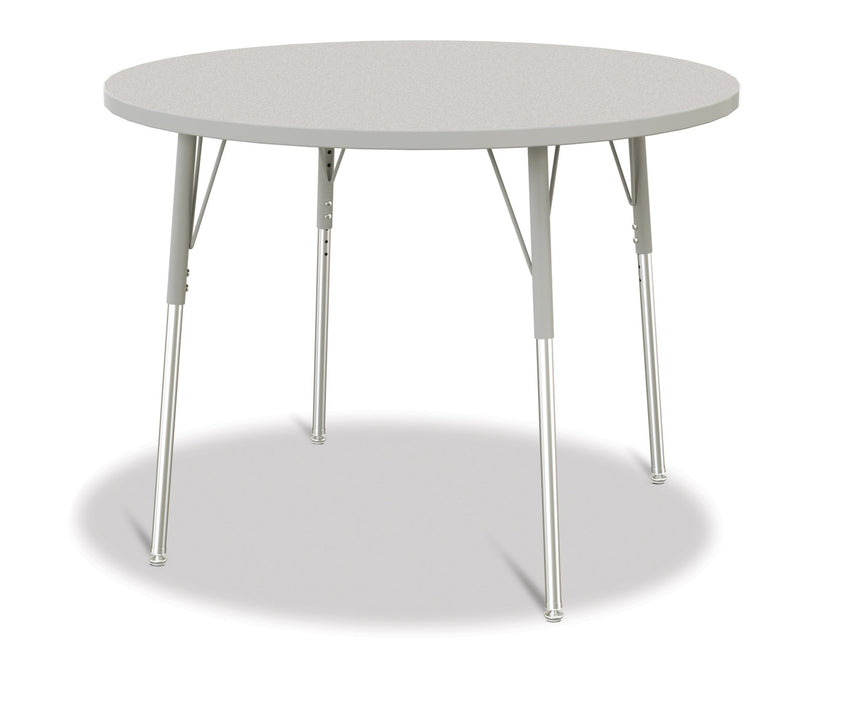 Jonti-Craft Round Activity Table with Heavy Duty Laminate Top 42" Diameter - Height Adjustable Legs - 4th Grade to Adult - SchoolOutlet