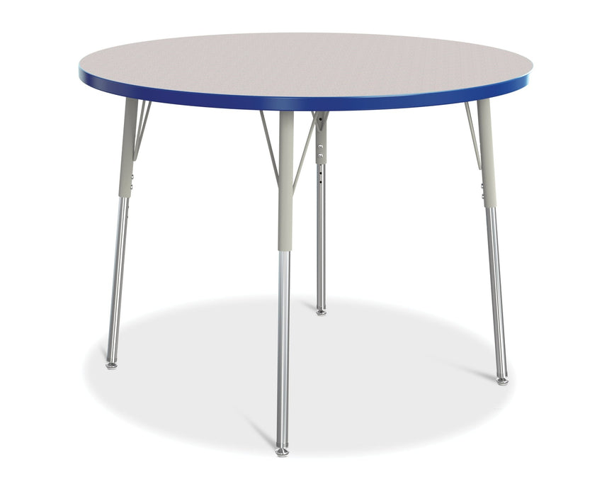 Jonti-Craft Round Activity Table with Heavy Duty Laminate Top 42" Diameter - Height Adjustable Legs - 4th Grade to Adult - SchoolOutlet