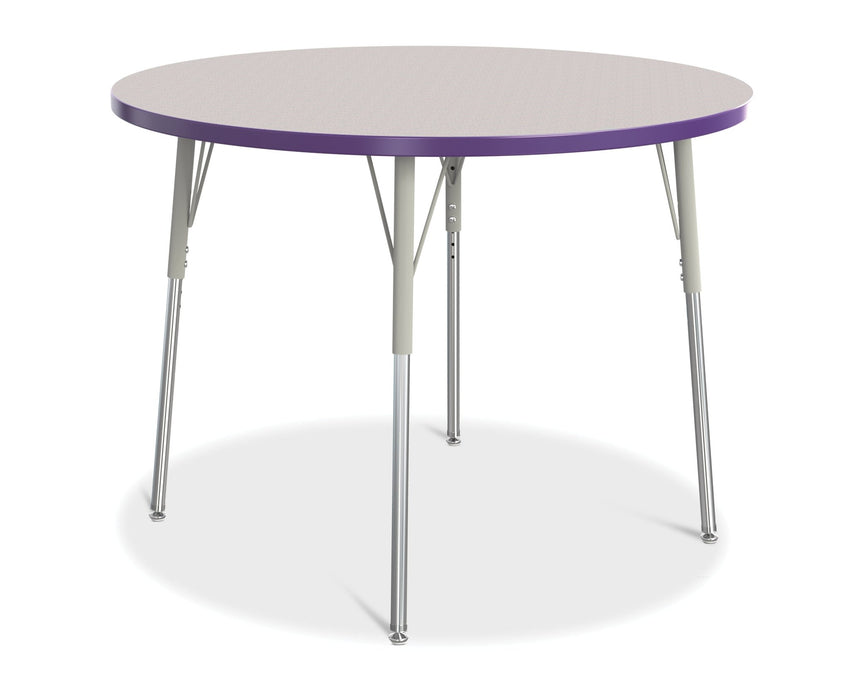 Jonti-Craft Round Activity Table with Heavy Duty Laminate Top 42" Diameter - Height Adjustable Legs - 4th Grade to Adult - SchoolOutlet