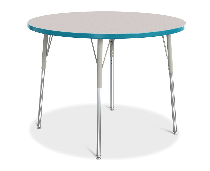 Jonti-Craft Round Activity Table with Heavy Duty Laminate Top 42" Diameter - Height Adjustable Legs - 4th Grade to Adult - SchoolOutlet