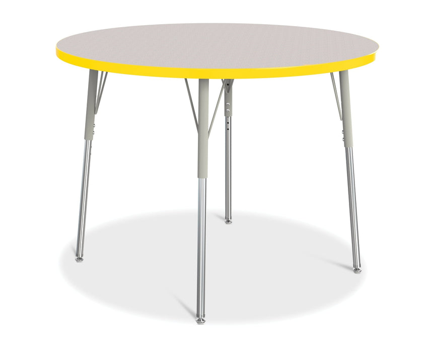 Jonti-Craft Round Activity Table with Heavy Duty Laminate Top 42" Diameter - Height Adjustable Legs - 4th Grade to Adult - SchoolOutlet