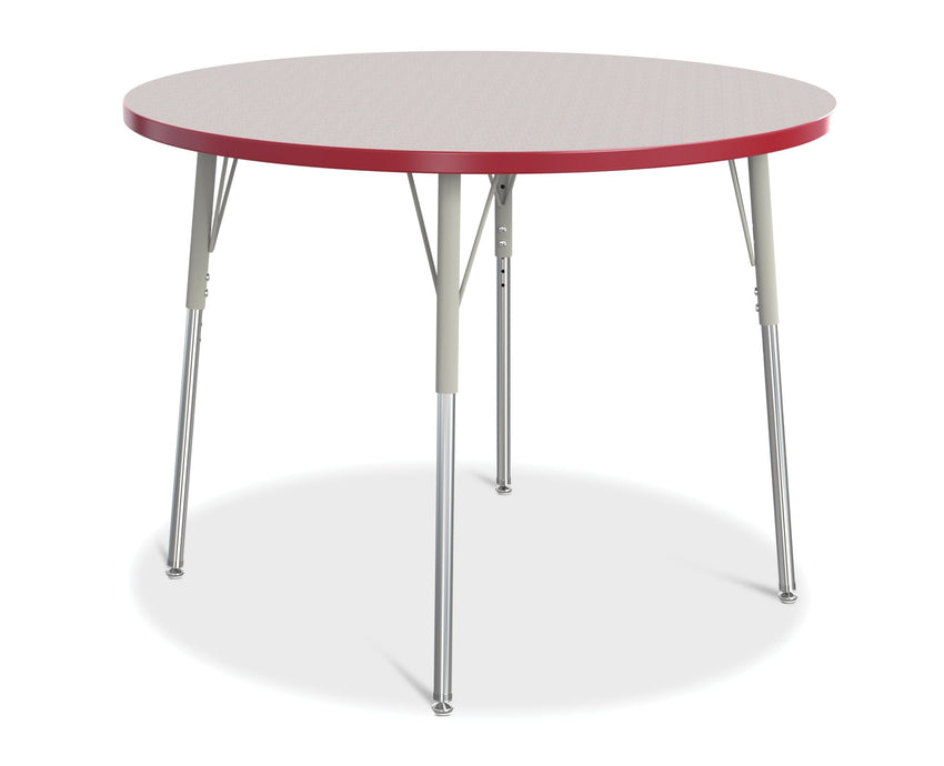 Jonti-Craft Round Activity Table with Heavy Duty Laminate Top 42" Diameter - Height Adjustable Legs - 4th Grade to Adult - SchoolOutlet
