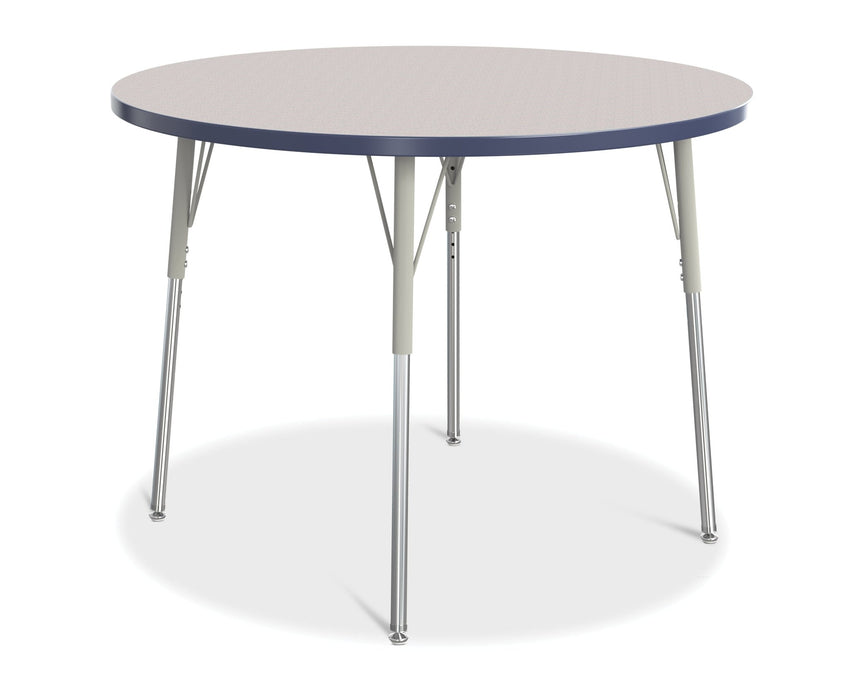 Jonti-Craft Round Activity Table with Heavy Duty Laminate Top 42" Diameter - Height Adjustable Legs - 4th Grade to Adult - SchoolOutlet
