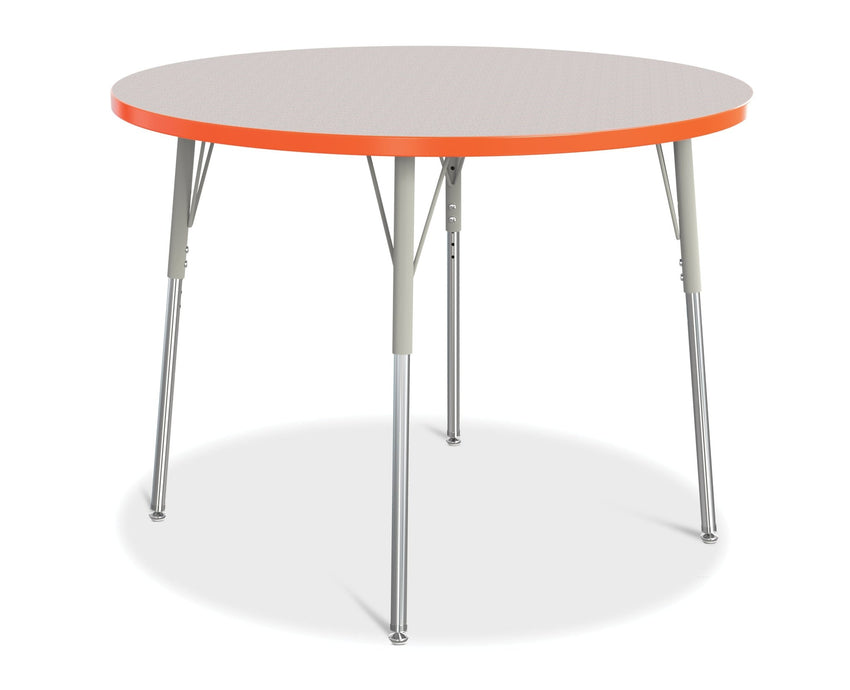 Jonti-Craft Round Activity Table with Heavy Duty Laminate Top 42" Diameter - Height Adjustable Legs - 4th Grade to Adult - SchoolOutlet
