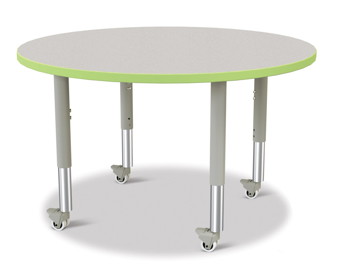 Jonti-Craft Round Activity Table with Heavy Duty Laminate Top 42" Diameter - Mobile Height Adjustable Legs (20" - 31") - SchoolOutlet
