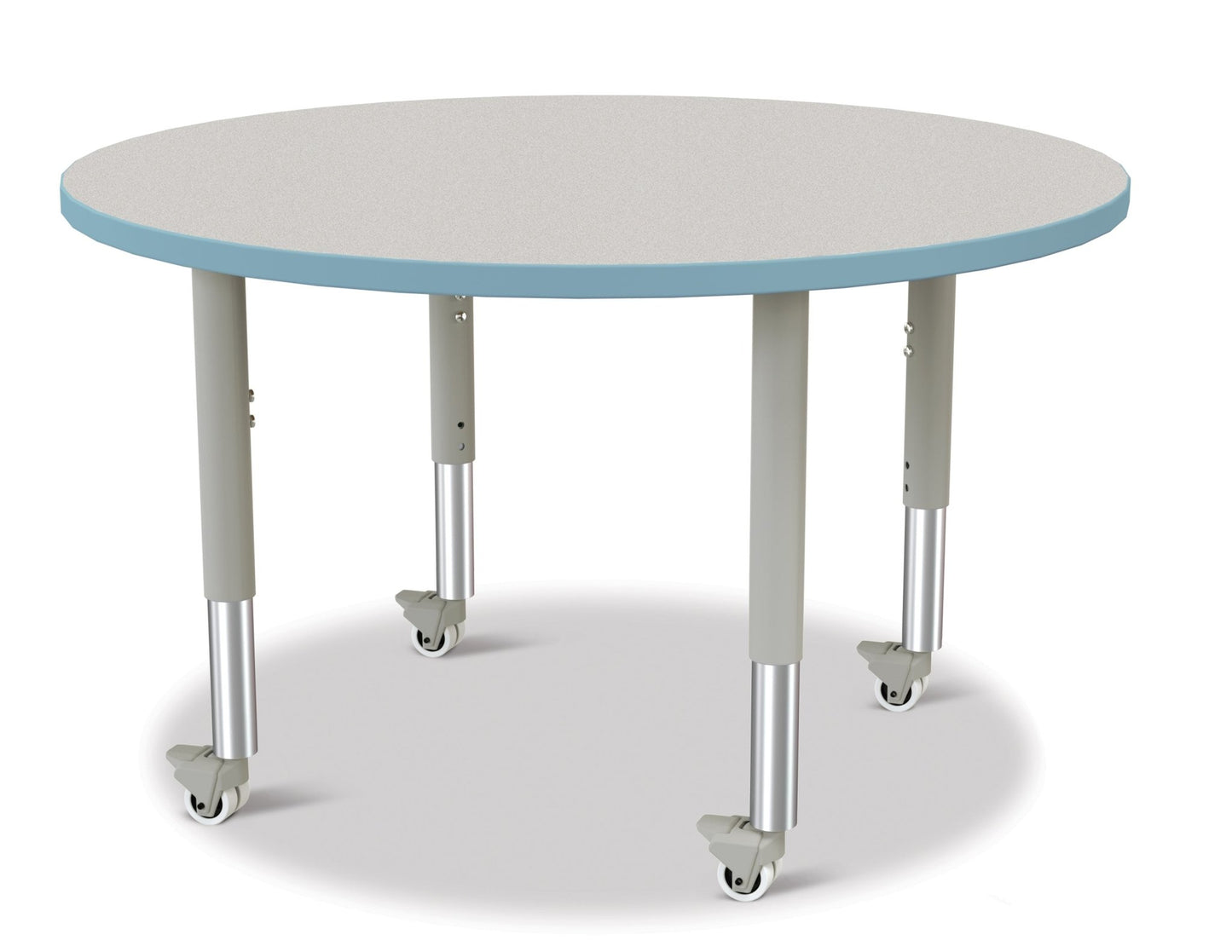 Jonti-Craft Round Activity Table with Heavy Duty Laminate Top 42" Diameter - Mobile Height Adjustable Legs (20" - 31") - SchoolOutlet