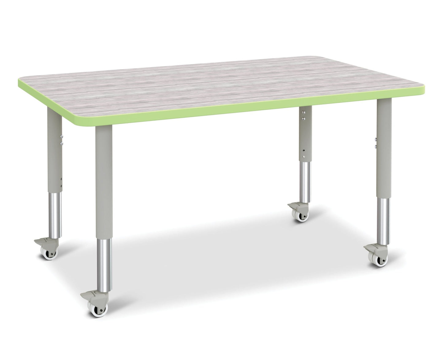 Jonti-Craft Rectangle Activity Table with Heavy Duty Laminate Top (30" x 48") Mobile Height Adjustable Legs (20" - 31") - SchoolOutlet