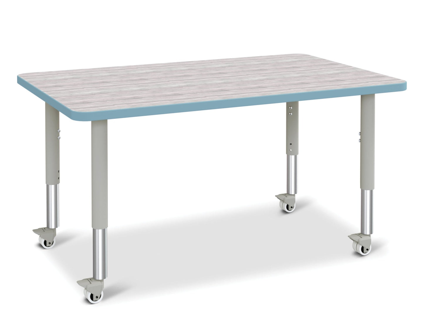 Jonti-Craft Rectangle Activity Table with Heavy Duty Laminate Top (30" x 48") Mobile Height Adjustable Legs (20" - 31") - SchoolOutlet