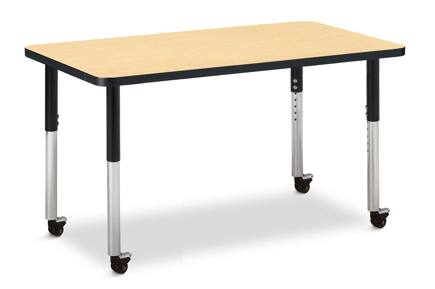 Jonti-Craft Rectangle Activity Table with Heavy Duty Laminate Top (24" x 36") Mobile Height Adjustable Legs (20" - 31") - SchoolOutlet