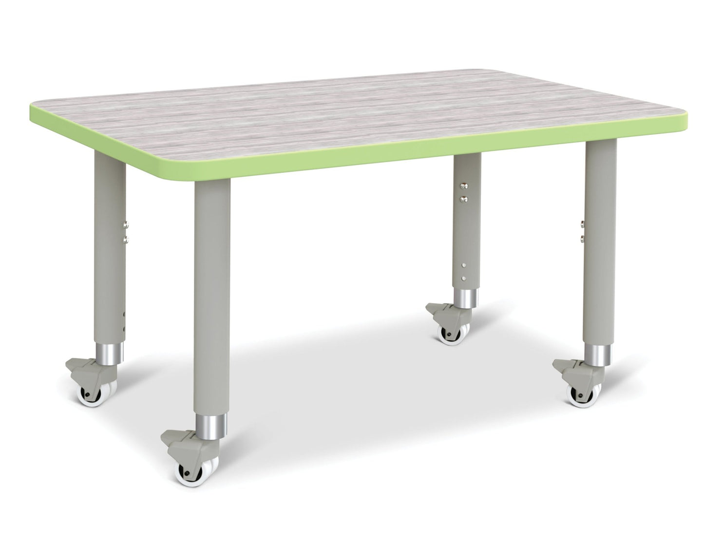 Jonti-Craft Rectangle Activity Table with Heavy Duty Laminate Top (24" x 36") Mobile Height Adjustable Legs (20" - 31") - SchoolOutlet