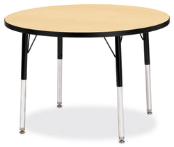 Jonti-Craft Round Activity Table with Heavy Duty Laminate Top 36" Diameter - Height Adjustable Legs -  4th Grade to Adult