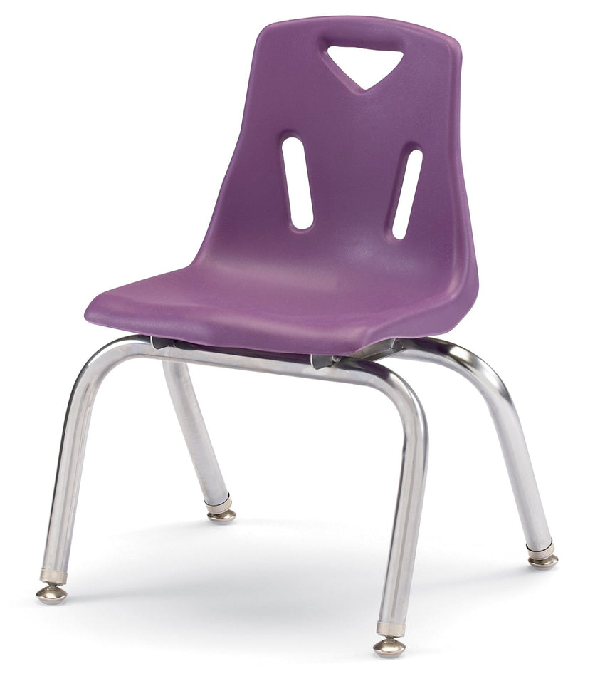 Preschool Berries Stack Chair by Jonti-Craft, 12" Seat Height, Chrome Legs for Daycare (Berries 8142JC) - SchoolOutlet