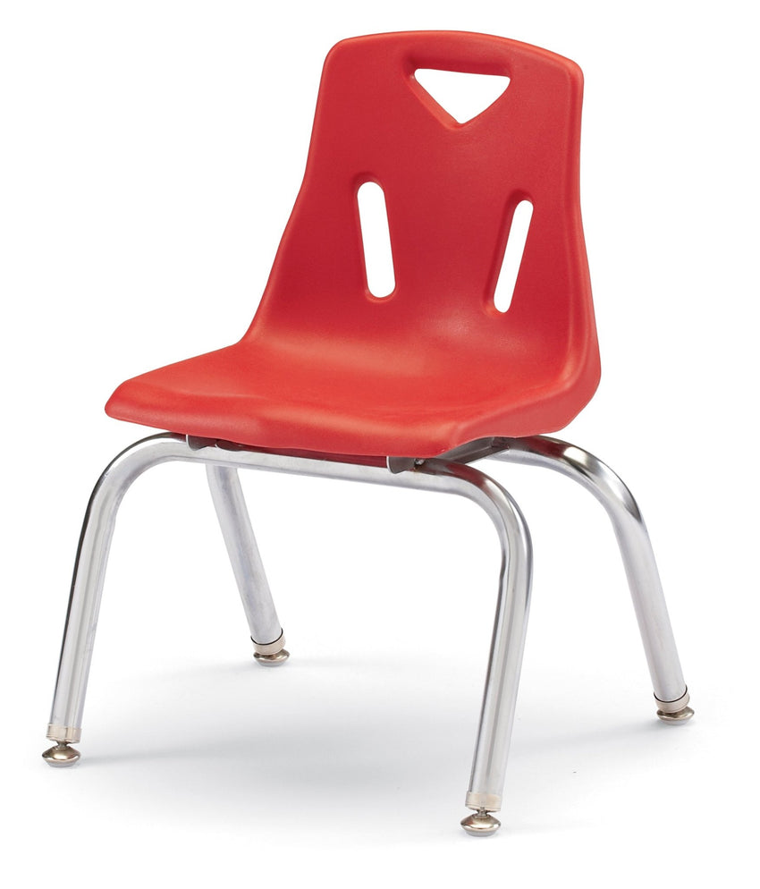 Preschool Berries Stack Chair by Jonti-Craft, 12" Seat Height, Chrome Legs for Daycare (Berries 8142JC) - SchoolOutlet