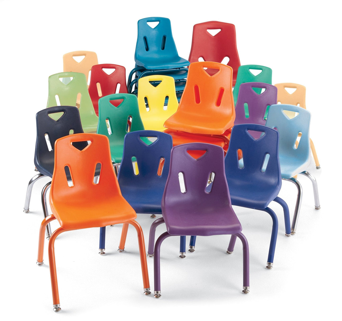 Preschool Berries Stack Chair by Jonti-Craft, 12" Seat Height, Chrome Legs for Daycare (Berries 8142JC) - SchoolOutlet