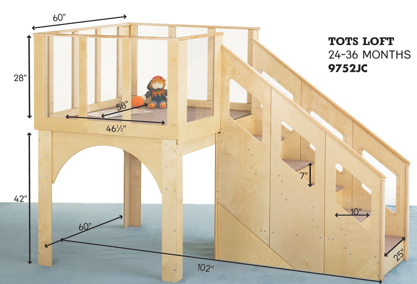 Jonti-Craft Toddler Play Loft - Ages 2 to 3 (Jonti-Craft JON-9752JC) - SchoolOutlet