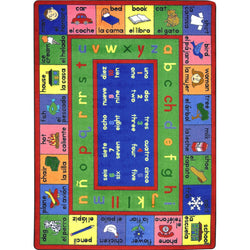 LenguaLink (Spanish) Kid Essentials Collection Area Rug for Classrooms and Schools Libraries by Joy Carpets