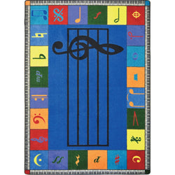 Note Worthy (Elementary) Kid Essentials Collection Area Rug for Classrooms and Schools Libraries by Joy Carpets