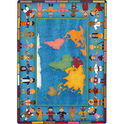 Hands Around the World Kid Essentials Collection Area Rug for Classrooms and Schools Libraries by Joy Carpets