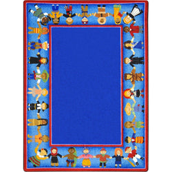 Children of Many Cultures Kid Essentials Collection Area Rug for Classrooms and Schools Libraries by Joy Carpets