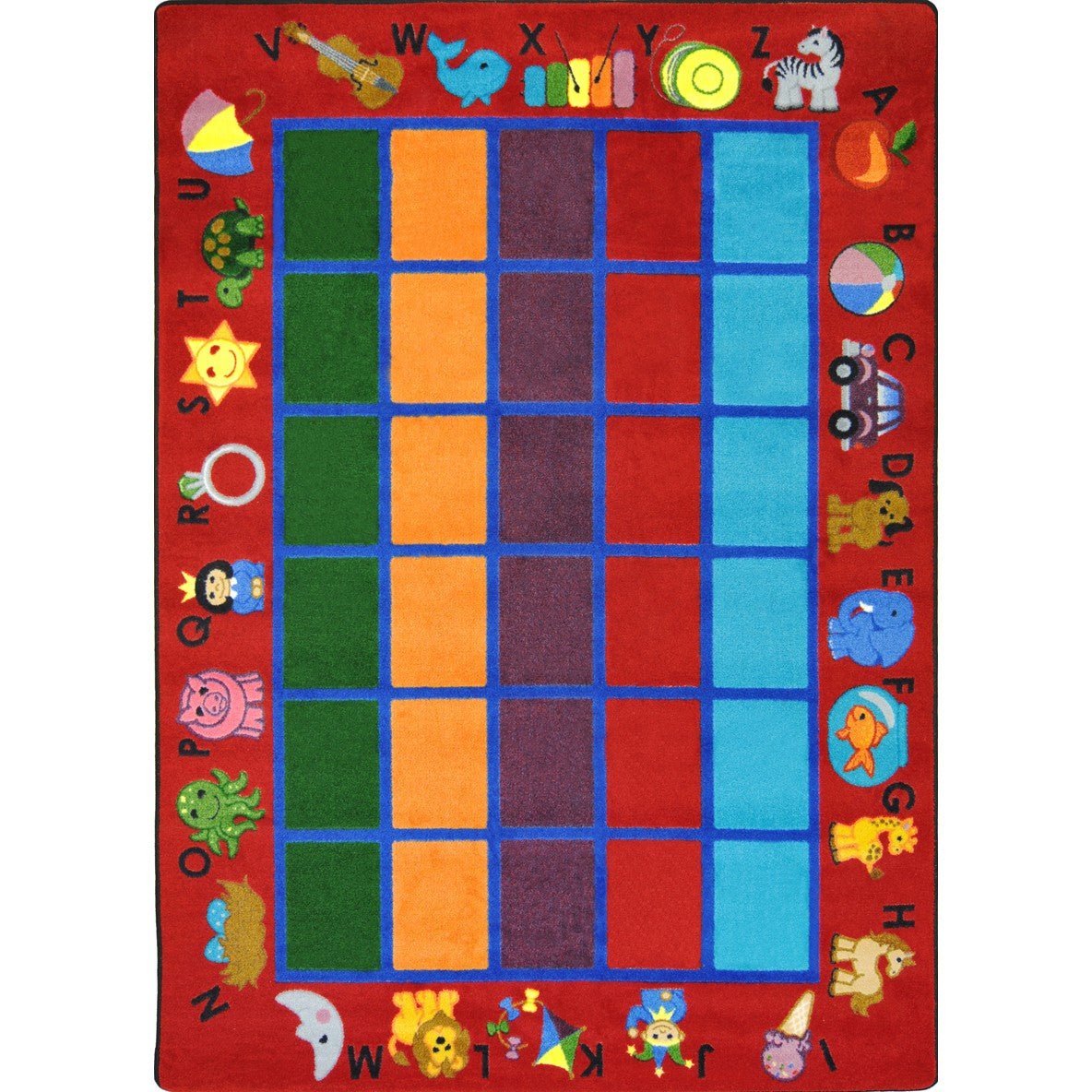 Alphabet Phonics Kid Essentials Collection Area Rug for Classrooms and Schools Libraries by Joy Carpets - SchoolOutlet