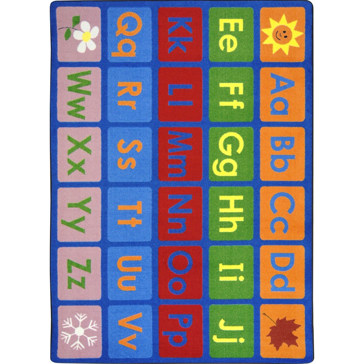 Any Day Alphabet Kid Essentials Collection Area Rug for Classrooms and Schools Libraries by Joy Carpets - SchoolOutlet