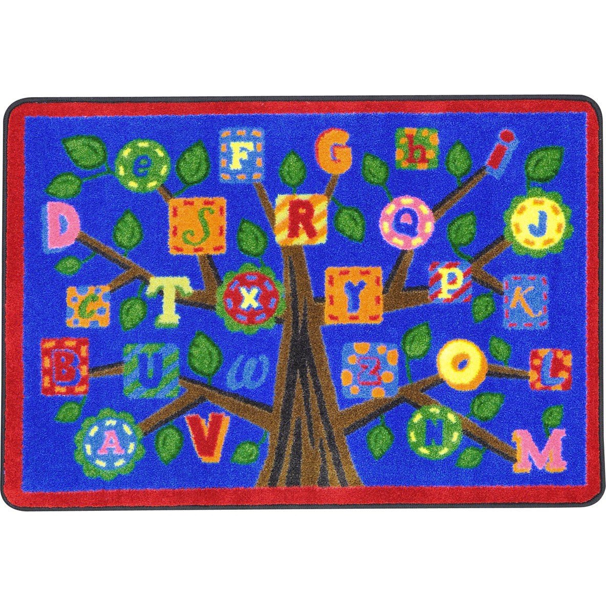 Alphabet Leaves Kid Essentials Collection Area Rug for Classrooms and Schools Libraries by Joy Carpets - SchoolOutlet