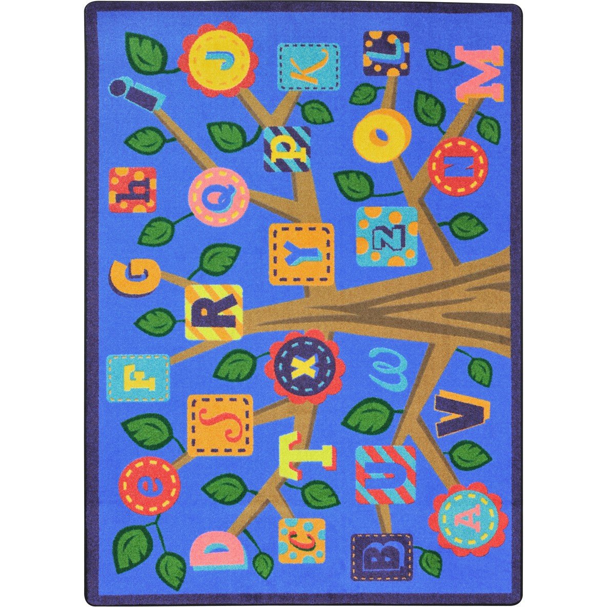 Alphabet Leaves Kid Essentials Collection Area Rug for Classrooms and Schools Libraries by Joy Carpets - SchoolOutlet