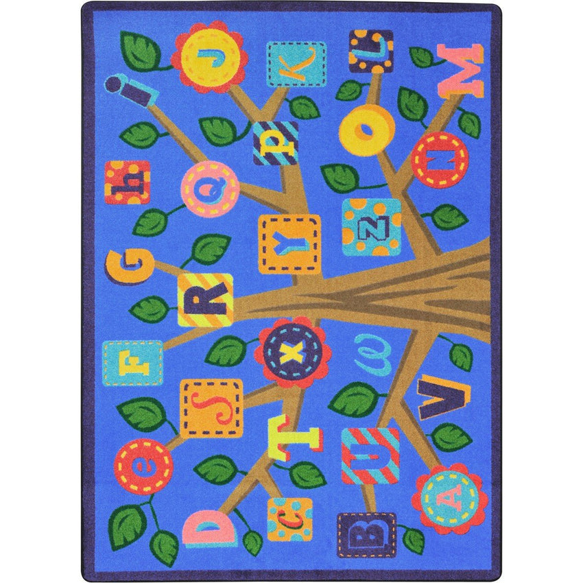 Alphabet Leaves Kid Essentials Collection Area Rug for Classrooms and Schools Libraries by Joy Carpets - SchoolOutlet